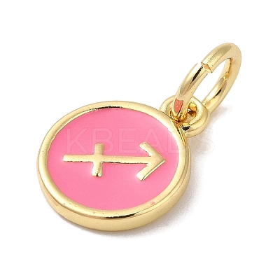 Real 18K Gold Plated Brass Enamel Charms KK-L216-001G-C04-1