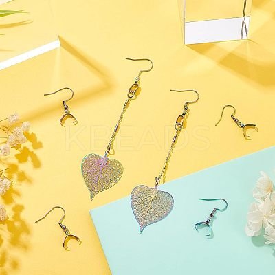 30Pcs Rainbow Color 304 Stainless Steel Earring Hooks STAS-UN0034-26-1