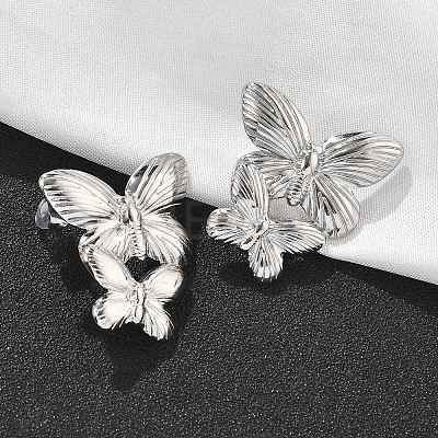 304 Stainless Steel Studs Earrings for Women LS-EJEW-K306-24P-1