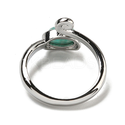 Natural Amazonite Adjustable Rings RJEW-K269-08P-05-1
