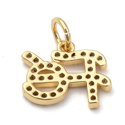 Brass Micro Pave Clear Cubic Zirconia Charms LS-ZIRC-A013-24G-1
