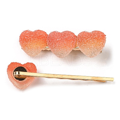 Gradient Heart Resin & Iron Clips Sets PHAR-F018-02D-1