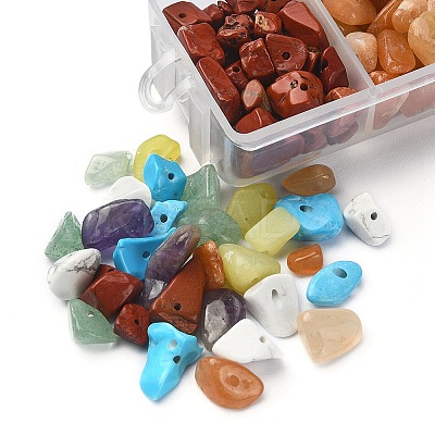 84~91G 7 Styles Chakra Natural & Synthetic Gemstone Chip Beads Strands G-YW0001-30-1