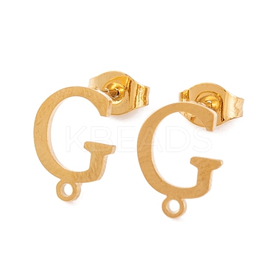 Ion Plating(IP) 304 Stainless Steel Stud Earrings FIND-Q103-01G-G-1