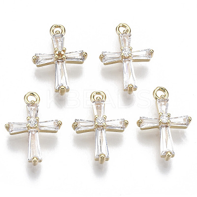 Brass Micro Pave Cubic Zirconia Pendants KK-R112-066-NF-1