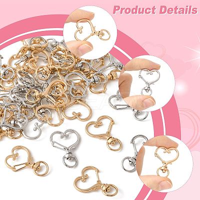 40Pcs 2 Colors Alloy Swivel Snap Hook Clasps FIND-FS0004-73B-1