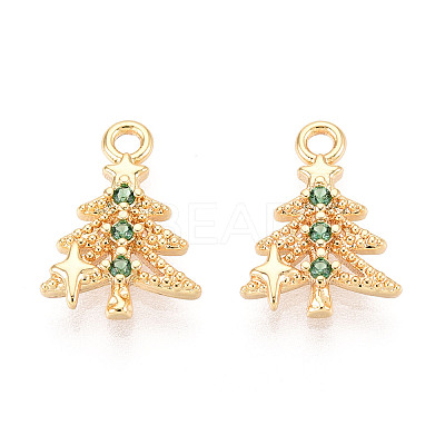 Brass Micro Pave Cubic Zirconia Charms KK-N263-145B-G-1