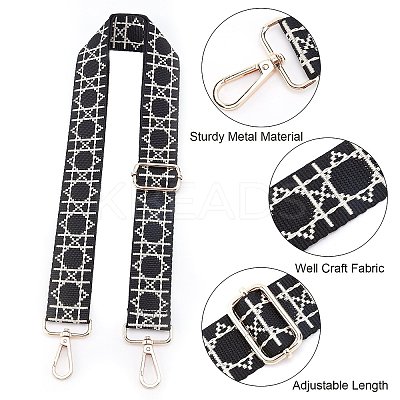 2Pcs 2 Colors Adjustable Polyester Geometric Pattern Bag Straps FIND-PH0003-73-1