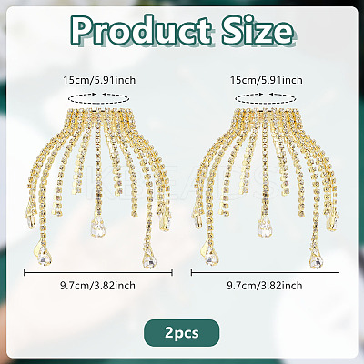 2Pcs Iron Rhinestone Glass Wine Glass Charms HJEW-OC00383-1