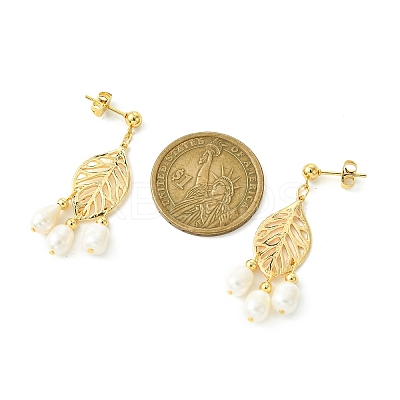 Natural Pearl Chandelier Earrings EJEW-TA00383-1