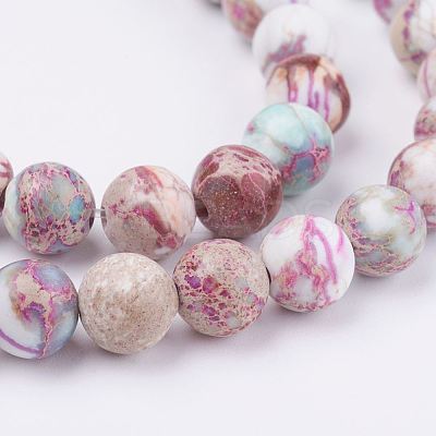 Natural Imperial Jasper Beads Strands G-E358-8m-01-1