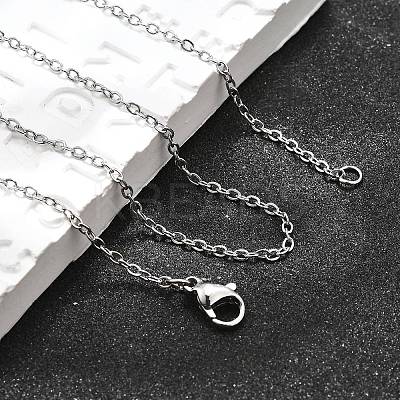 Non-Tarnish 304 Stainless Steel Cable Chain Necklaces NJEW-F248-23B-P-1