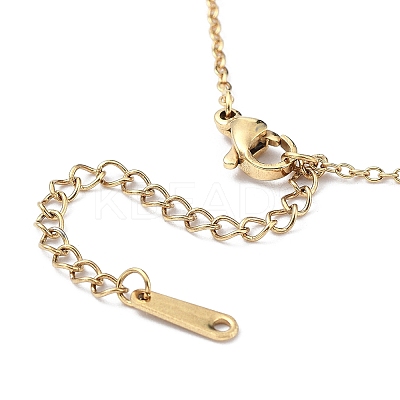 201 Stainless Steel Eye Pendant Necklace with Cable Chains NJEW-Q317-01G-1