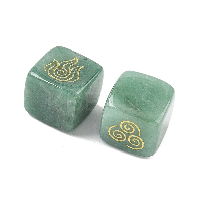 4Pcs 4 Styles Natural Green Aventurine Display Decorations G-F786-03A-05-1