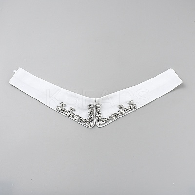 Polyester & Glass Rhinestone Fake Shirt Collar DIY-WH0060-71A-1