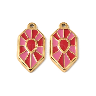 304 Stainless Steel Enamel Pendants STAS-I371-20G-01-1