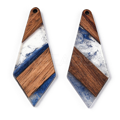 Transparent Resin & Walnut Wood Big Pendants RESI-ZX017-69-1