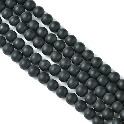 Dyed & Heated Natural Black Agate Beads Strands LS-G-P088-14-6mm-1