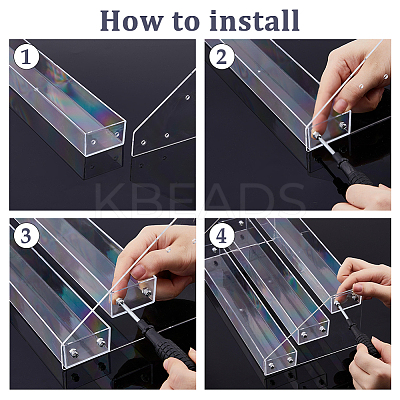 3-Tier PS Plastic Nail Polish Bottle Organizer Display Holder ODIS-WH0095-004-1