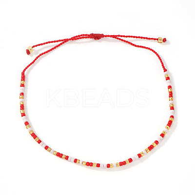Glass Seed Bead Braided Bead Bracelets XN3042-9-1