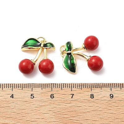 Brass Enamel Pendants KK-L237-018G-1
