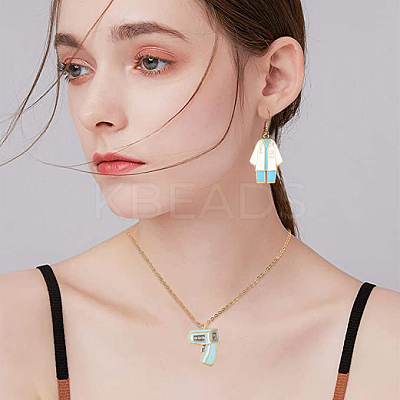 10Pcs 5 Styles Medical Theme Alloy Enamel Pendants FIND-FP0002-81-1