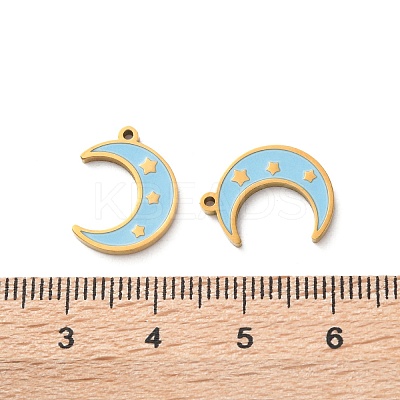 304 Stainless Steel Enamel Pendants STAS-M102-21G-01-1