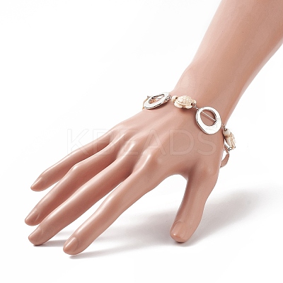 Synthetic Turquoise(Dyed) Turtle Link Bracelets BJEW-JB09195-02-1