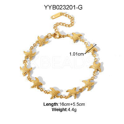 304 Stainless Steel Link Bracelets for Women MX1683-2-1