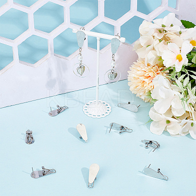 10Pcs 304 Stainless Steel Stud Earring Findings STAS-SP0001-88B-P-1