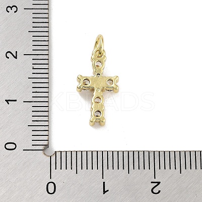 Rack Plating Brass Clear Cubic Zirconia Pendants KK-M293-13G-1
