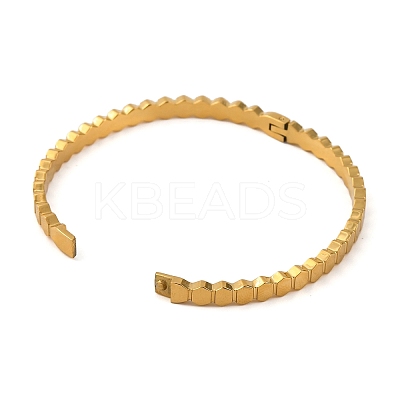 Ion Plating(IP) 304 Stainless Steel Hinged Bangles for Women BJEW-D048-11G-1