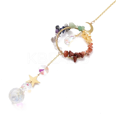 Moon & Teardrop Glass Hanging Suncatchers LS-HJEW-I011-04G-1