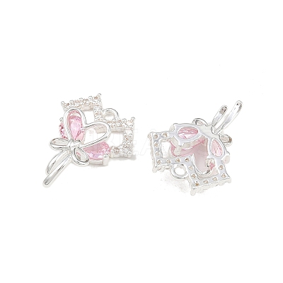 Brass Micro Pave Cubic Zirconia Pendants KK-K407-27S-02-1