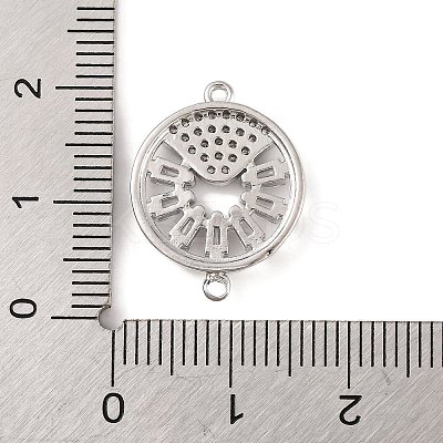Brass Pave Clear Cubic Zirconia Connector Charms KK-S389-37P-1