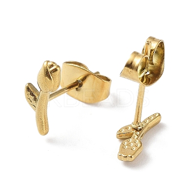 304 Stainless Steel Stud Earrings EJEW-Q788-03G-1