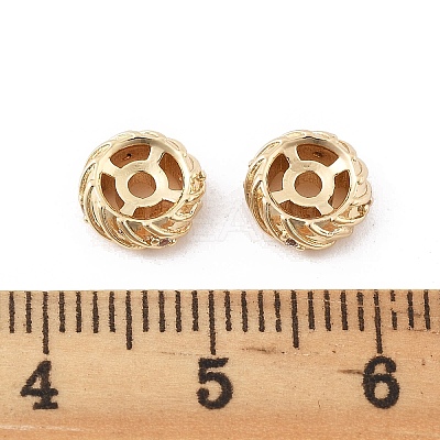 Brass Micro Pave Clear Cubic Zirconia Spacer Beads LS-KK-K371-31G-1