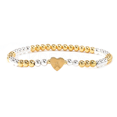Brass Beads Stretch Bracelets for Women CW0227-12-1