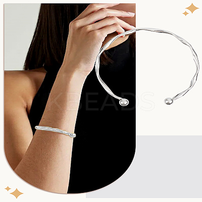 1Pc Alloy Open Cuff Bangles BJEW-LP0004-09P-1