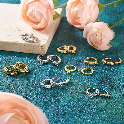 8 Pairs 8 Style Brass Hoop Earrings EJEW-PJ0001-05-1