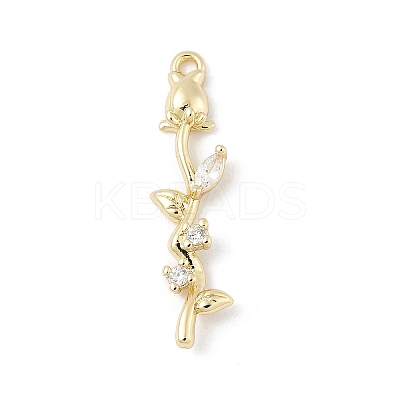 Brass Micro Pave Cubic Zirconia Pendants KK-M326-13C-G-1