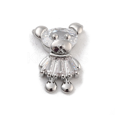 Brass Pave Clear Cubic Zirconia Pendants LS-KK-Z061-18P-02-1