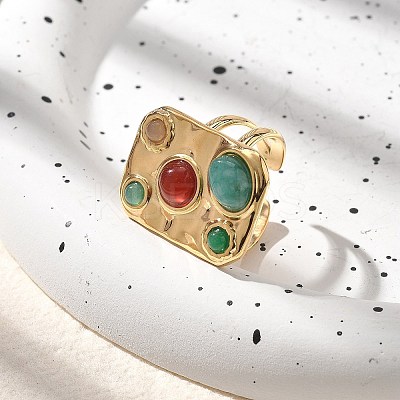 Natural Carnelian & Jade Finger Rings STAS-Z112-03G-1