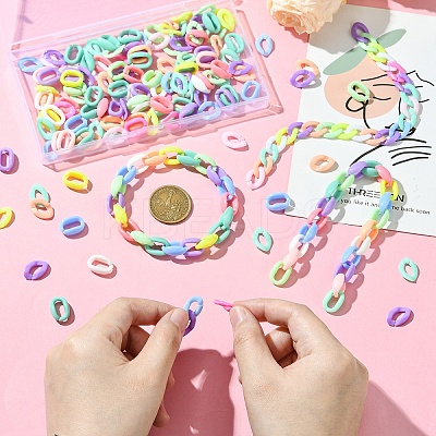 200Pcs 2 Styles Opaque Acrylic Linking Rings OACR-YW0002-05-1