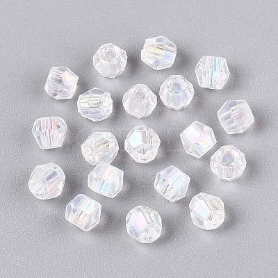 Transparent Spray Painted Glass Beads X1-EGLA-N018-4mm-12-1