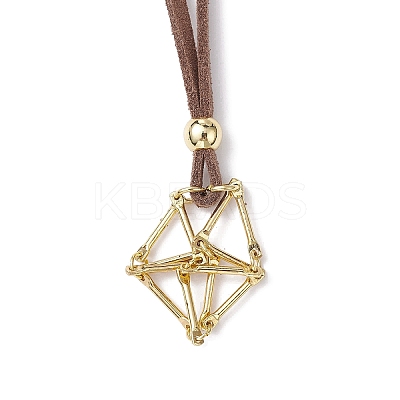 Crystal Holder Cage Necklaces NJEW-JN04586-03-1