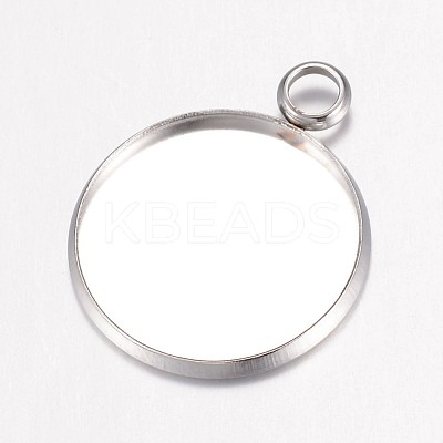 Tarnish Resistant 304 Stainless Steel Pendant Cabochon Settings STAS-G071-46P-1