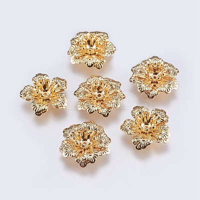 5-Petal Brass Bead Caps LS-KK-F740-50G-1