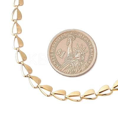 2Pcs 2 Colors 304 Stainless Steel Heart Link Chain Necklaces for Women NJEW-JN05898-1