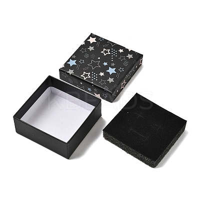 Star Print Paperboard Jewelry Gift Boxes CON-K016-01B-1